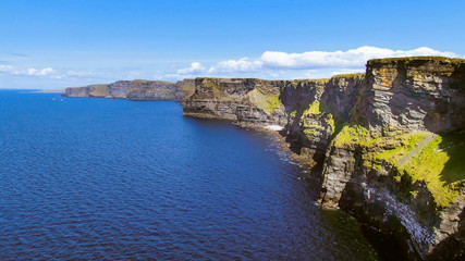 Fototapeta na wymiar Aerial view over the famous Cliffs of Moher in Ireland - travel photography