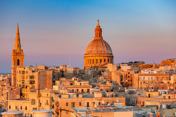 Malta. Valletta. Cathedral of St. John at sunset.