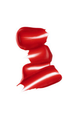Smudge red lip lipstick on white background