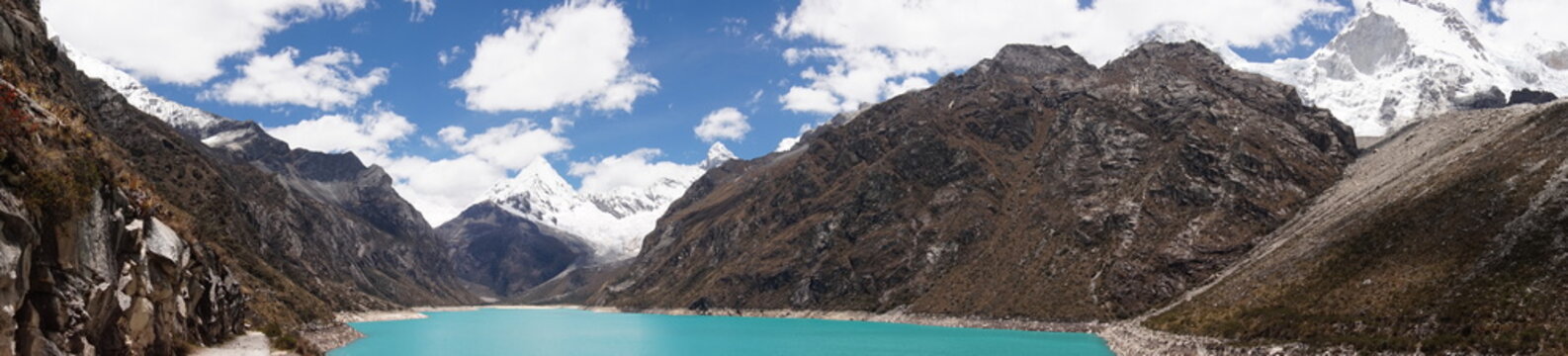 turquoise lake in the andes mountains in peru