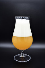 glass of beer on black background, glass of beer