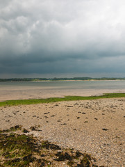 Beautiful harbour landscape scene outside summer bar coast