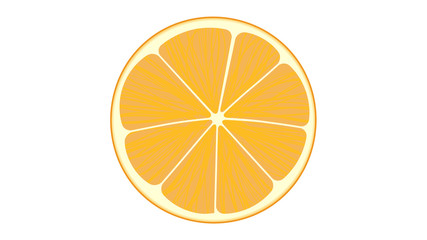 Cut orange fruit isolatedvector illustration