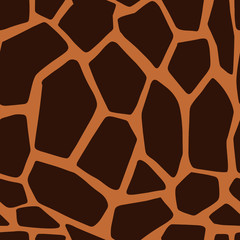 Obraz premium Brown Giraffe skin seamless pattern. Vector animal giraffe texture background.