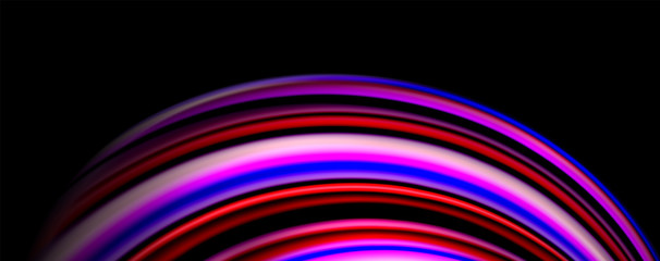 Fluid color waves with light effects, vector abstract background