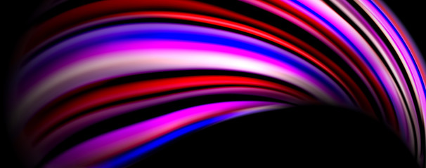 Fluid color waves with light effects, vector abstract background