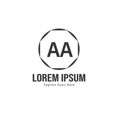 AA Letter Logo Design. Creative Modern AA Letters Icon Illustration