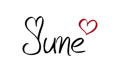 Typography for Hello June use as poster, card, flyer, banner, T shirt or Calendar 