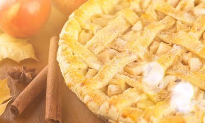Delicious apple pie cake with apple and spice