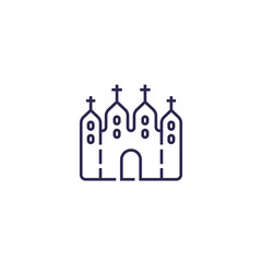 Catholic church, line vector