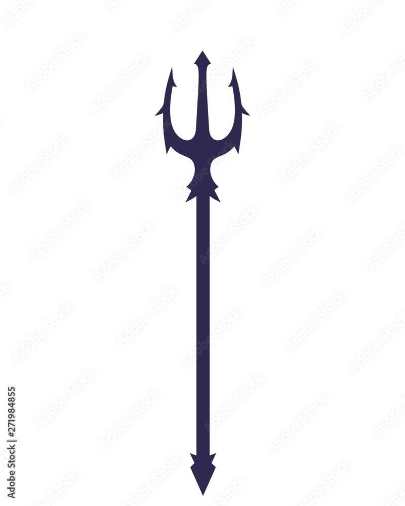 Wall mural trident silhouette, vector