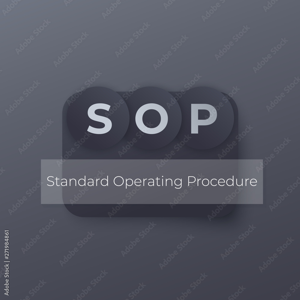 Poster sop standard operating procedure, vector concept