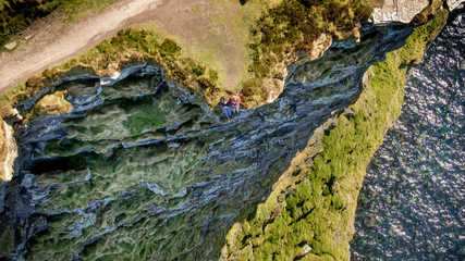 Aerial view over the famous Cliffs of Moher in Ireland - travel photography