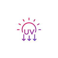 UV radiation, ultraviolet icon, line