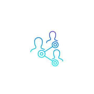 share, connect vector line icon