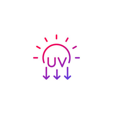 UV radiation, ultraviolet icon, line