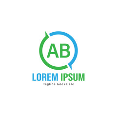 AB Letter Logo Design. Creative Modern AB Letters Icon Illustration