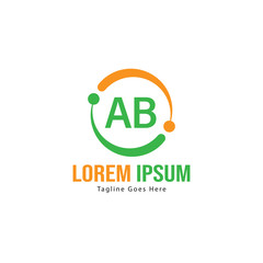 AB Letter Logo Design. Creative Modern AB Letters Icon Illustration