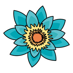 tropical exotic flower decoration icon