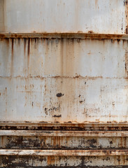 Rusting white metal wall background