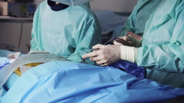 spinal surgery in the neurosurgical department. removal of hernia in the hospital
