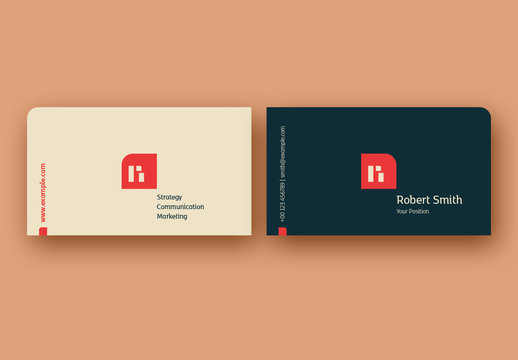 Business Card with Rounded Corner Element