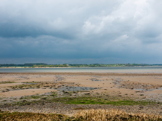 Beautiful harbour landscape scene outside summer bar coast