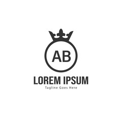 AB Letter Logo Design. Creative Modern AB Letters Icon Illustration