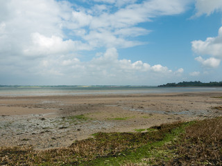 Beautiful harbour landscape scene outside summer bar coast