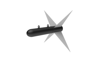 Aerial Bomb on white background. 3d illustration