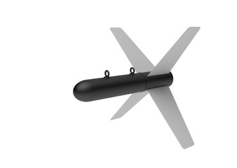 Aerial Bomb on white background. 3d illustration