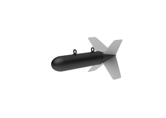 Aerial Bomb on white background. 3d illustration