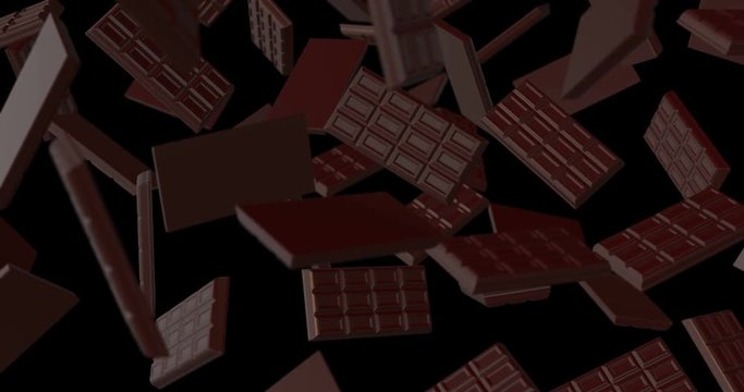 chocolate bar falling slow motion