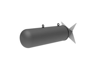 Aerial Bomb on white background. 3d illustration