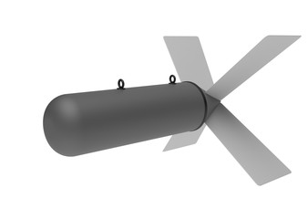 Aerial Bomb on white background. 3d illustration