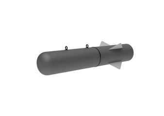 Aerial Bomb on white background. 3d illustration