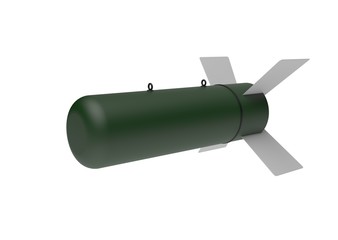 Aerial Bomb on white background. 3d illustration