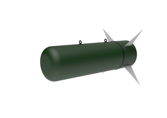 Aerial Bomb on white background. 3d illustration