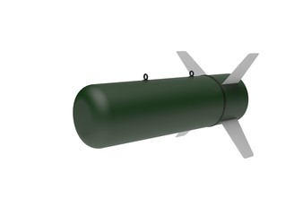 Aerial Bomb on white background. 3d illustration