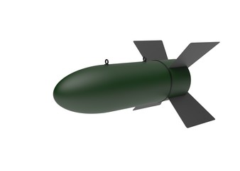 Aerial Bomb on white background. 3d illustration