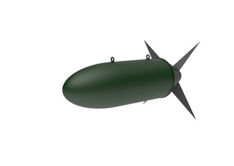 Aerial Bomb on white background. 3d illustration