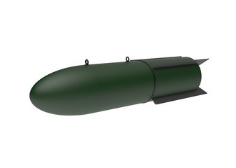 Aerial Bomb on white background. 3d illustration