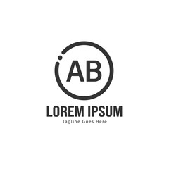 AB Letter Logo Design. Creative Modern AB Letters Icon Illustration