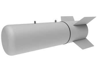 Aerial Bomb on white background. 3d illustration