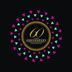 Naklejka premium 60 Year Anniversary Vector Template Design Illustration