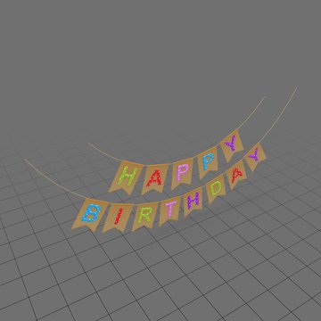 Happy birthday sign with letters