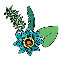 flower tropical leaves decoration