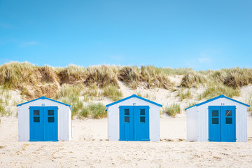 white blue beach house by De Koog Texel netherlands