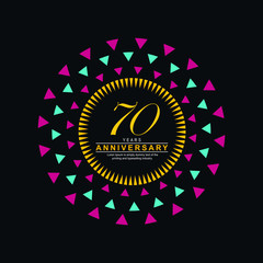 70 Year Anniversary Vector Template Design Illustration