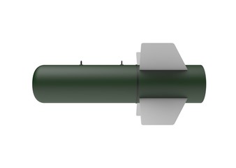 Aerial Bomb on white background. 3d illustration